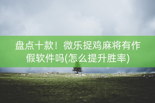 盘点十款！微乐捉鸡麻将有作假软件吗(怎么提升胜率)