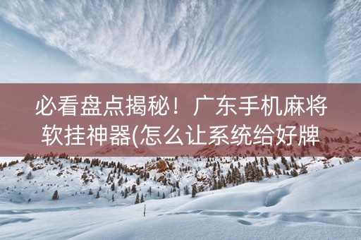 必看盘点揭秘！广东手机麻将软挂神器(怎么让系统给好牌)