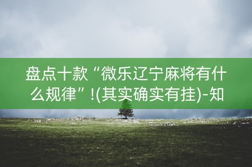 盘点十款“微乐辽宁麻将有什么规律”!(其实确实有挂)-知乎