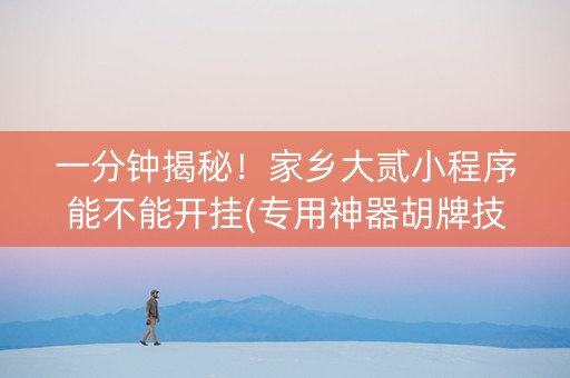 一分钟揭秘！家乡大贰小程序能不能开挂(专用神器胡牌技巧)