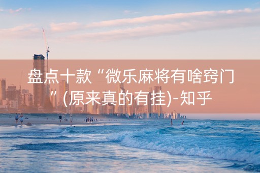 盘点十款“微乐麻将有啥窍门”(原来真的有挂)-知乎