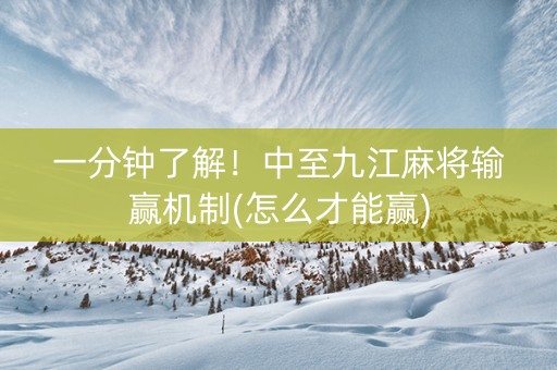 一分钟了解！中至九江麻将输赢机制(怎么才能赢)