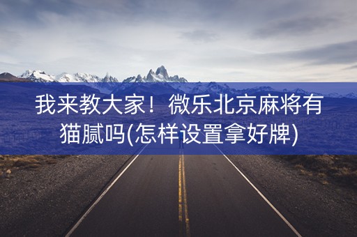 我来教大家！微乐北京麻将有猫腻吗(怎样设置拿好牌)