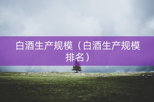 白酒生产规模（白酒生产规模排名）