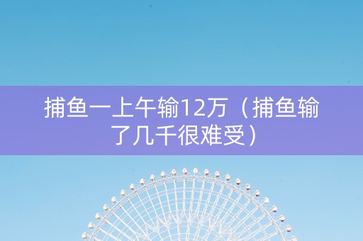 捕鱼一上午输12万（捕鱼输了几千很难受）