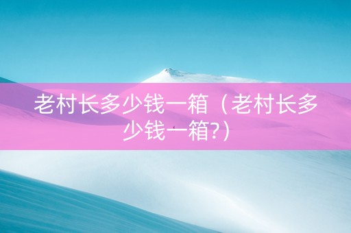 老村长多少钱一箱（老村长多少钱一箱?）