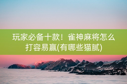 玩家必备十款！雀神麻将怎么打容易赢(有哪些猫腻)