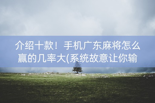 介绍十款！手机广东麻将怎么赢的几率大(系统故意让你输)