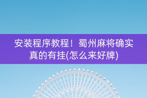 安装程序教程！蜀州麻将确实真的有挂(怎么来好牌)