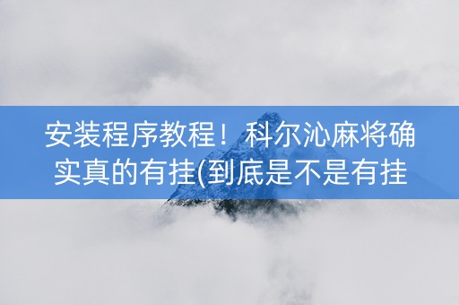 安装程序教程！科尔沁麻将确实真的有挂(到底是不是有挂)