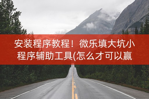 安装程序教程！微乐填大坑小程序辅助工具(怎么才可以赢)