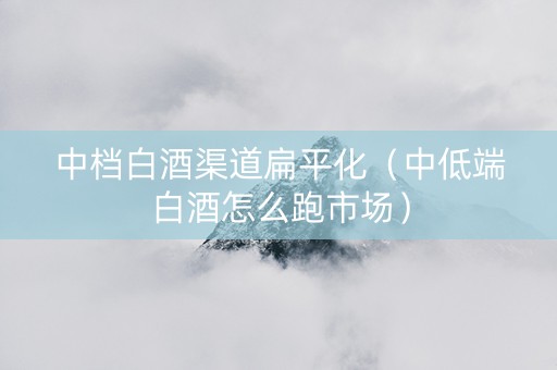 中档白酒渠道扁平化（中低端白酒怎么跑市场）