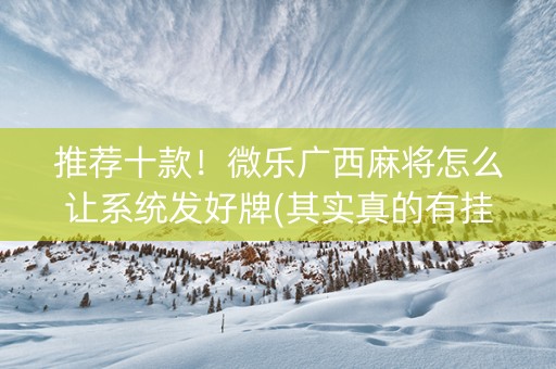 推荐十款！微乐广西麻将怎么让系统发好牌(其实真的有挂)