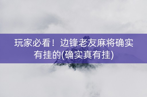 玩家必看！边锋老友麻将确实有挂的(确实真有挂)
