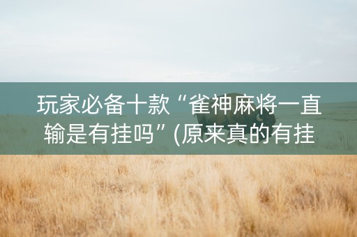 玩家必备十款“雀神麻将一直输是有挂吗”(原来真的有挂)-知乎