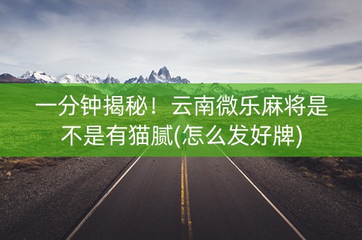 一分钟揭秘！云南微乐麻将是不是有猫腻(怎么发好牌)