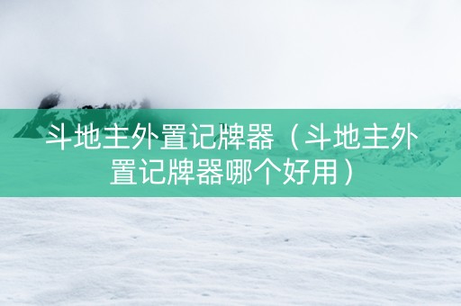 斗地主外置记牌器（斗地主外置记牌器哪个好用）