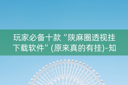 玩家必备十款“陕麻圈透视挂下载软件”(原来真的有挂)-知乎