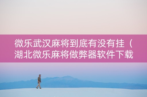 微乐武汉麻将到底有没有挂（湖北微乐麻将做弊器软件下载）