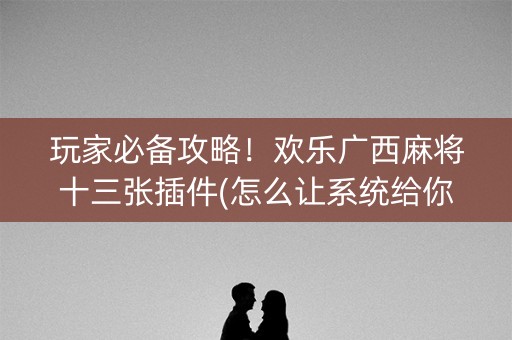 玩家必备攻略！欢乐广西麻将十三张插件(怎么让系统给你发好牌)