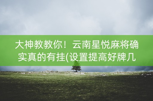 大神教教你！云南星悦麻将确实真的有挂(设置提高好牌几率)