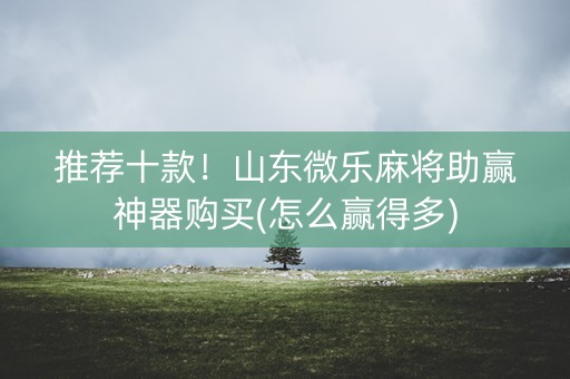 推荐十款！山东微乐麻将助赢神器购买(怎么赢得多)