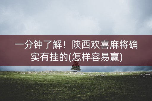 一分钟了解！陕西欢喜麻将确实有挂的(怎样容易赢)