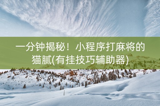 一分钟揭秘！小程序打麻将的猫腻(有挂技巧辅助器)