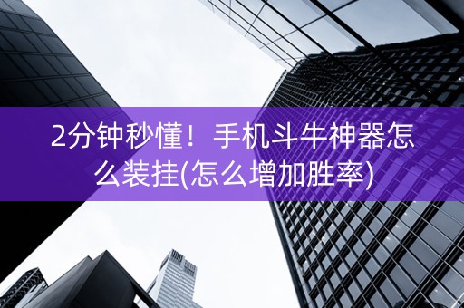 2分钟秒懂！手机斗牛神器怎么装挂(怎么增加胜率)