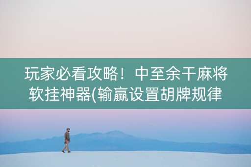 玩家必看攻略！中至余干麻将软挂神器(输赢设置胡牌规律)