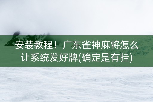 安装教程！广东雀神麻将怎么让系统发好牌(确定是有挂)