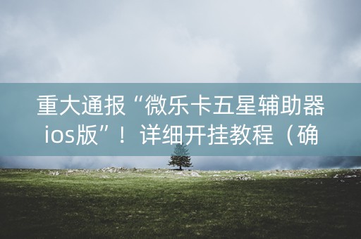 重大通报“微乐卡五星辅助器ios版”！详细开挂教程（确实真的有挂)-知乎