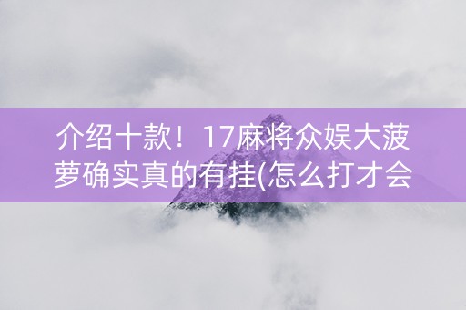 介绍十款！17麻将众娱大菠萝确实真的有挂(怎么打才会赢)