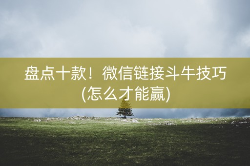 盘点十款！微信链接斗牛技巧(怎么才能赢)