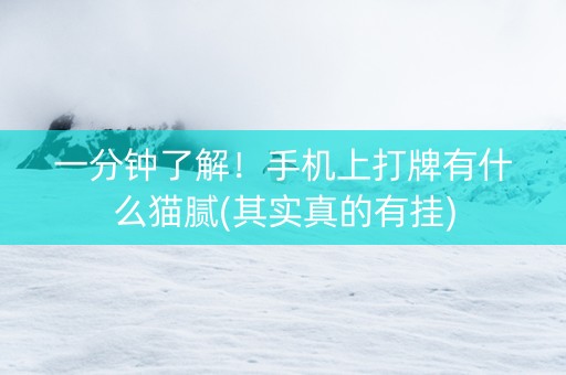 一分钟了解！手机上打牌有什么猫腻(其实真的有挂)