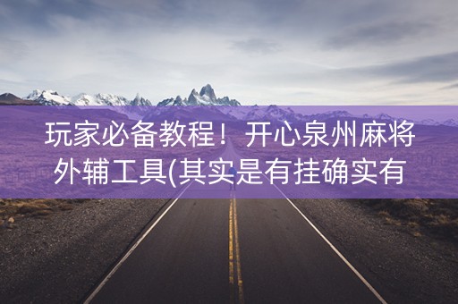 玩家必备教程！开心泉州麻将外辅工具(其实是有挂确实有挂)