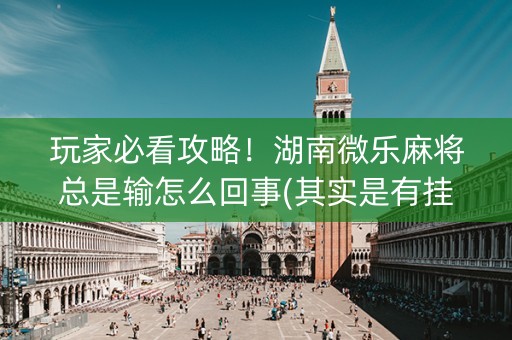 玩家必看攻略！湖南微乐麻将总是输怎么回事(其实是有挂确实有挂)