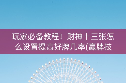 玩家必备教程！财神十三张怎么设置提高好牌几率(赢牌技巧插件安装)