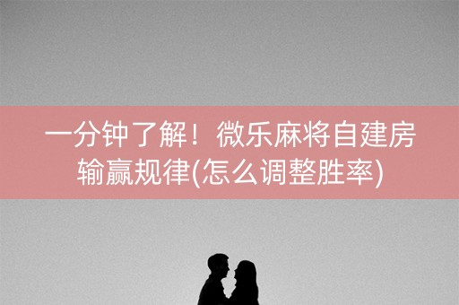 一分钟了解！微乐麻将自建房输赢规律(怎么调整胜率)