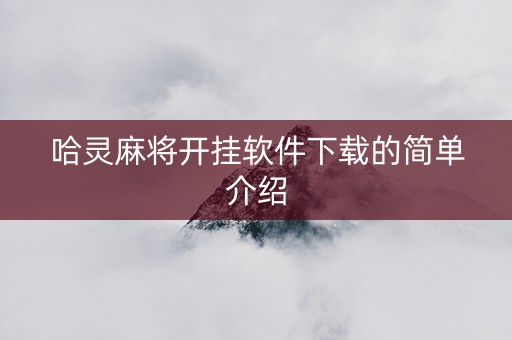哈灵麻将开挂软件下载的简单介绍