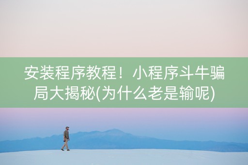 安装程序教程！小程序斗牛骗局大揭秘(为什么老是输呢)