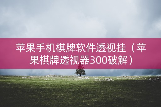 苹果手机棋牌软件透视挂（苹果棋牌透视器300破解）