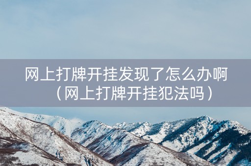 网上打牌开挂发现了怎么办啊（网上打牌开挂犯法吗）