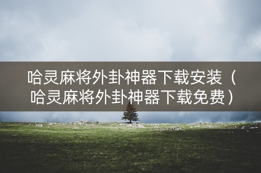 哈灵麻将外卦神器下载安装（哈灵麻将外卦神器下载免费）