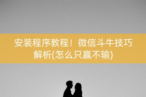 安装程序教程！微信斗牛技巧解析(怎么只赢不输)