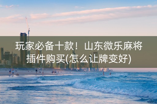 玩家必备十款！山东微乐麻将插件购买(怎么让牌变好)