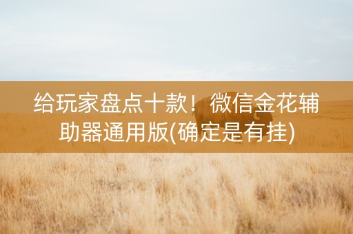 给玩家盘点十款！微信金花辅助器通用版(确定是有挂)