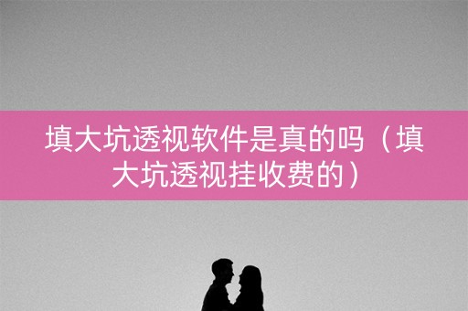 填大坑透视软件是真的吗（填大坑透视挂收费的）
