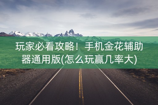 玩家必看攻略！手机金花辅助器通用版(怎么玩赢几率大)