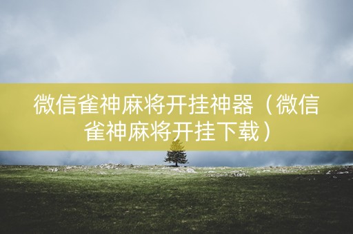 微信雀神麻将开挂神器（微信雀神麻将开挂下载）